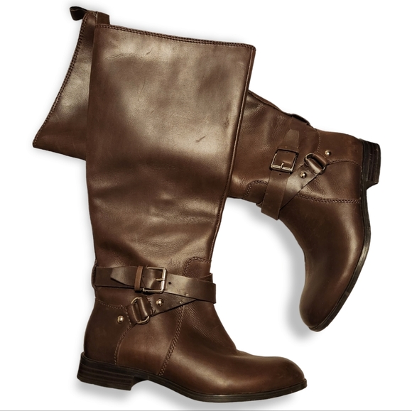 Enzo Angiolini Shoes - Enzo Angiolini Brown Leather Riding Boots sz 5.5